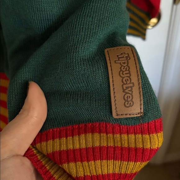 Tipsy Elves A Christmas Story Leg Lamp Red and Green Holiday Crewneck Sweater - Picture 4 of 9